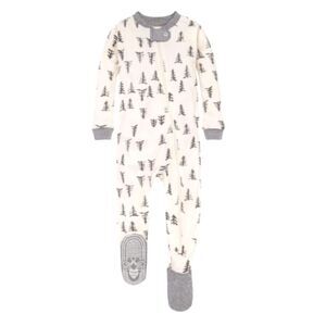 NWT BURT'S BEES PINE FOREST ORGANIC BABY ZIP FRONT FOOTED ZIPPER SOLD OUT  SZ18M
